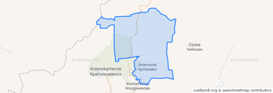 Mapa de ubicacion de городское поселение Артёмовск.