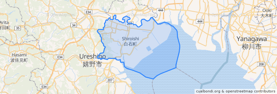 Mapa de ubicacion de Shiroishi.