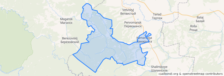 Mapa de ubicacion de Камарчагский сельсовет.