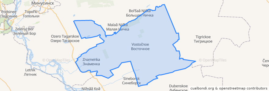 Mapa de ubicacion de Знаменский сельсовет.