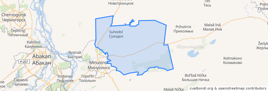 Mapa de ubicacion de Маломинусинский сельсовет.