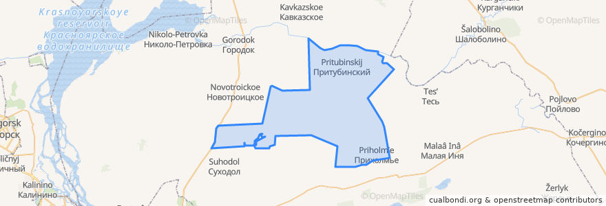 Mapa de ubicacion de Прихолмский сельсовет.