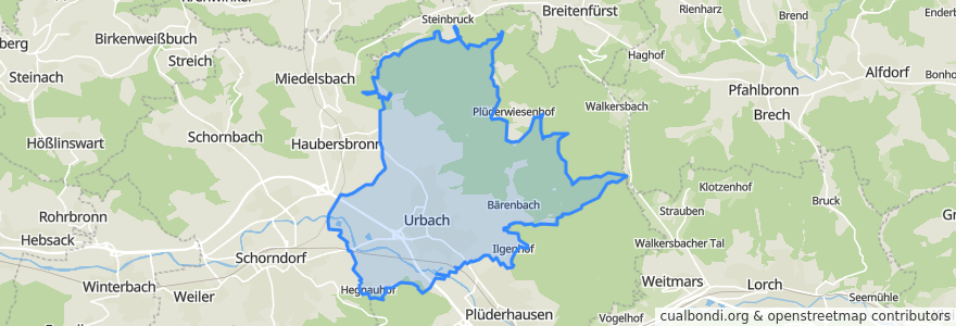 Mapa de ubicacion de Urbach.