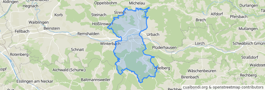 Mapa de ubicacion de Schorndorf.