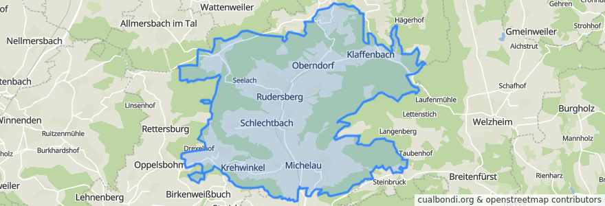 Mapa de ubicacion de Rudersberg.