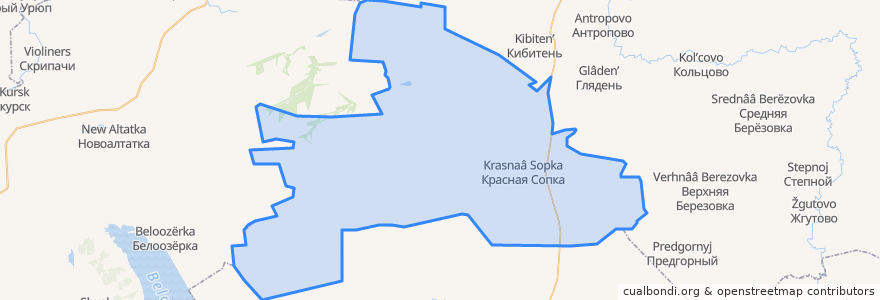 Mapa de ubicacion de Красносопкинский сельсовет.