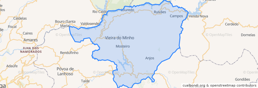 Mapa de ubicacion de Vieira do Minho.