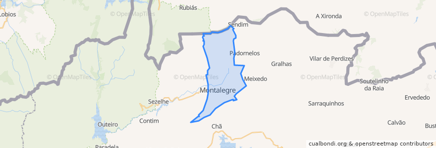 Mapa de ubicacion de Montalegre e Padroso.