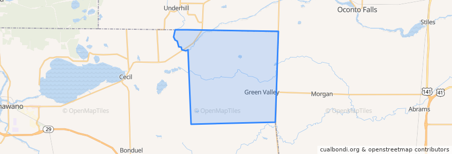 Mapa de ubicacion de Town of Green Valley.