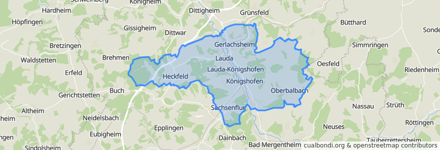 Mapa de ubicacion de Lauda-Königshofen.