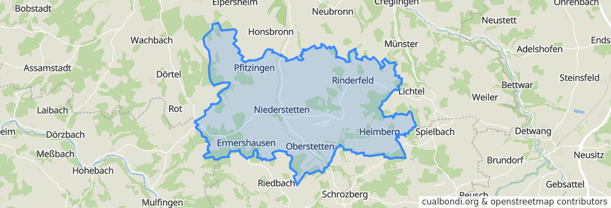 Mapa de ubicacion de Niederstetten.