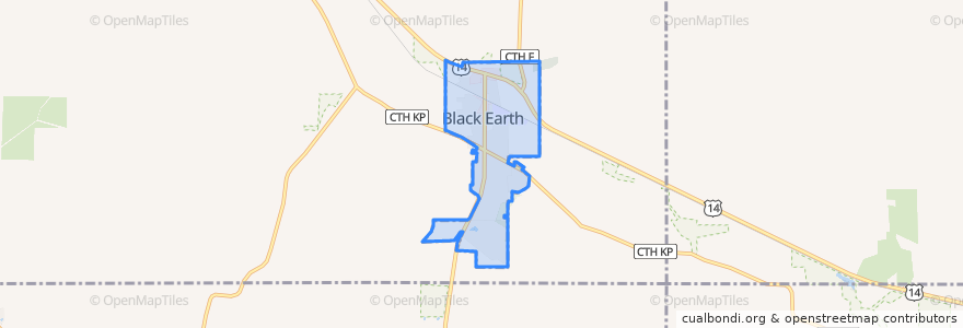 Mapa de ubicacion de Black Earth.