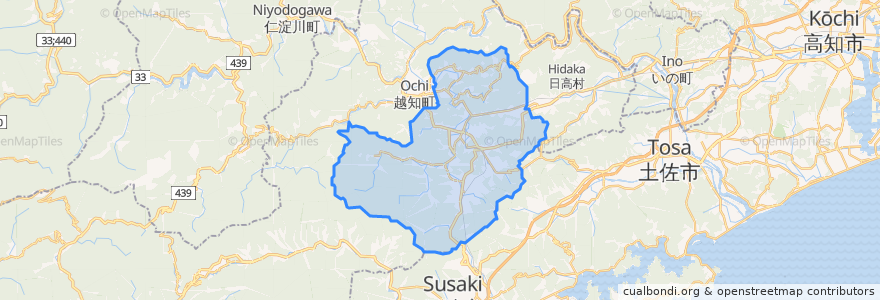 Mapa de ubicacion de 佐川町.