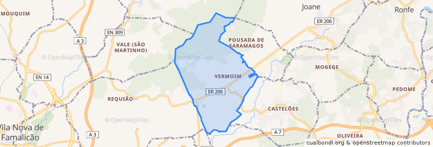 Mapa de ubicacion de Vermoim.