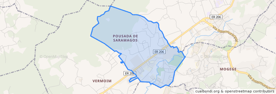 Mapa de ubicacion de Pousada de Saramagos.