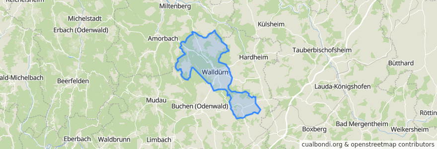 Mapa de ubicacion de Walldürn.