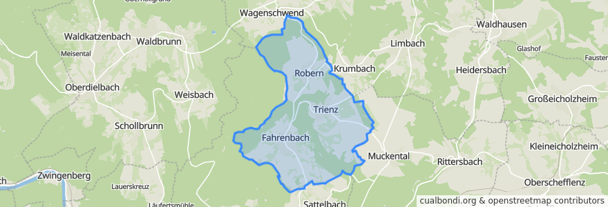 Mapa de ubicacion de Fahrenbach.