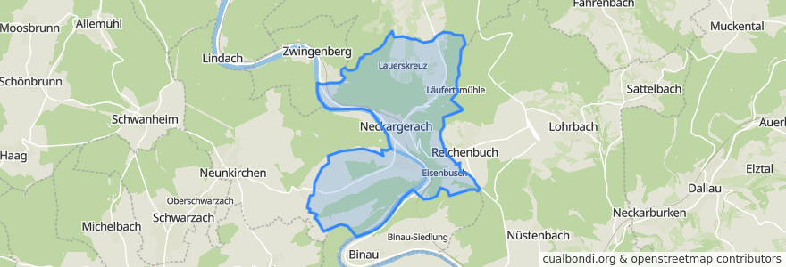 Mapa de ubicacion de Neckargerach.