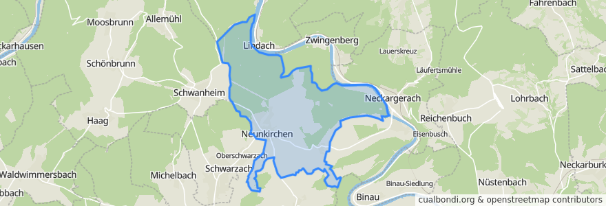 Mapa de ubicacion de Neunkirchen.