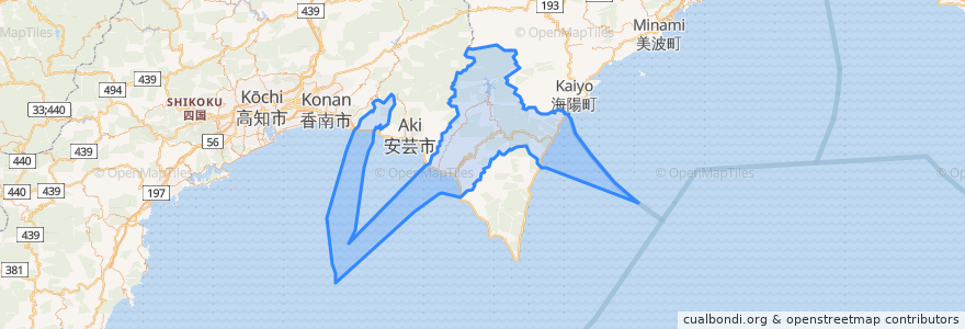 Mapa de ubicacion de 安藝郡.