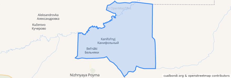 Mapa de ubicacion de Канифольнинский сельсовет.