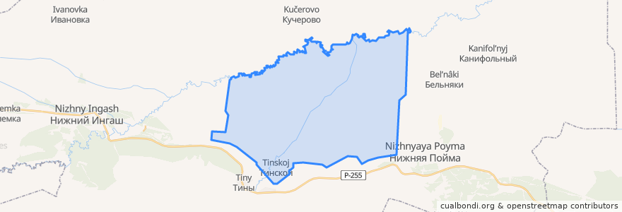 Mapa de ubicacion de Тинской сельсовет.