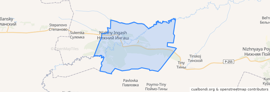 Mapa de ubicacion de городское поселение Нижний Ингаш.