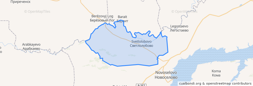 Mapa de ubicacion de Светлолобовский сельсовет.