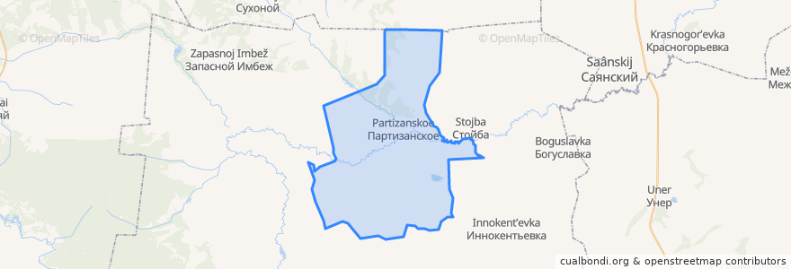 Mapa de ubicacion de Партизанский сельсовет.