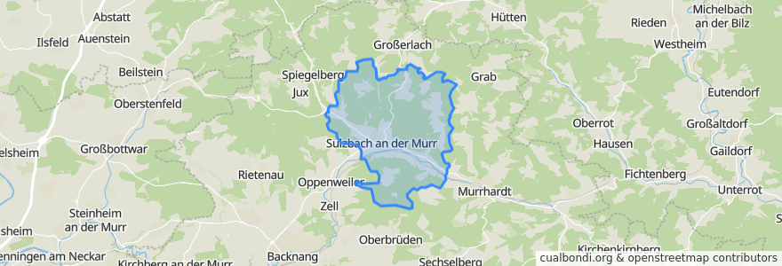 Mapa de ubicacion de Sulzbach an der Murr.