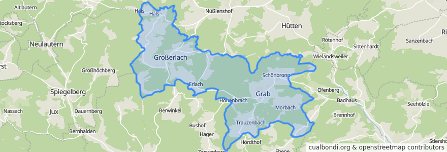 Mapa de ubicacion de Großerlach.