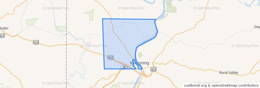 Mapa de ubicacion de East Franklin Township.
