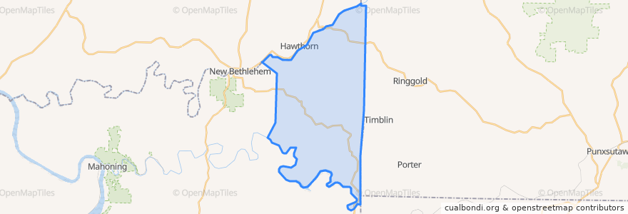Mapa de ubicacion de Redbank Township.