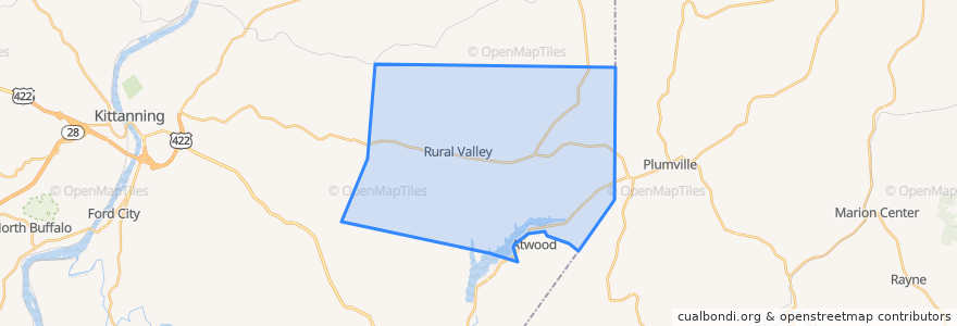 Mapa de ubicacion de Cowanshannock Township.