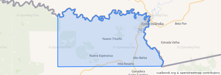 Mapa de ubicacion de Cobija.