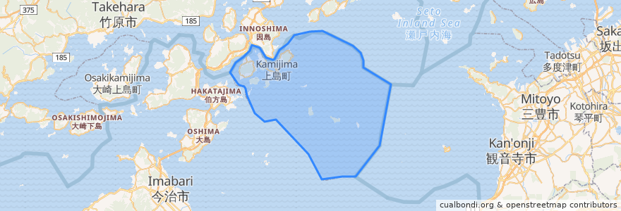 Mapa de ubicacion de 上島町.