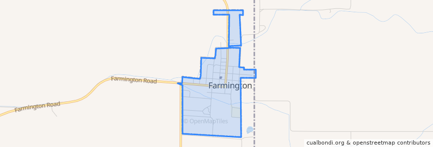 Mapa de ubicacion de City of Farmington.