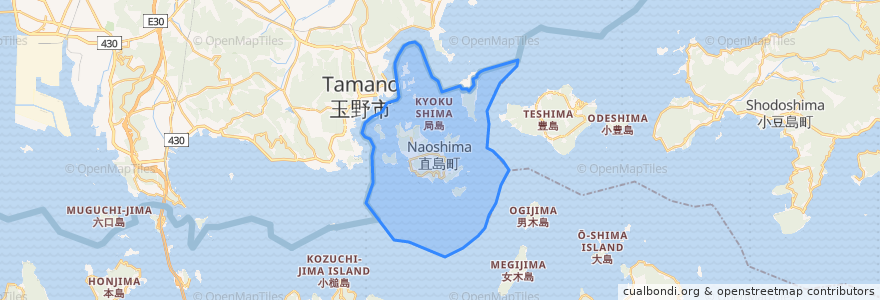 Mapa de ubicacion de 直島町.