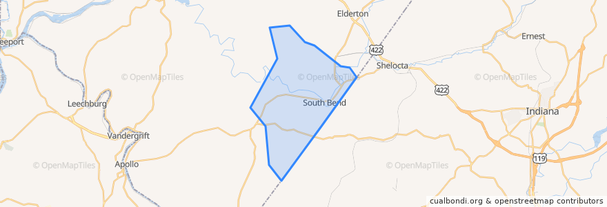 Mapa de ubicacion de South Bend Township.