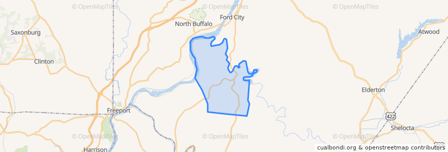 Mapa de ubicacion de Bethel Township.