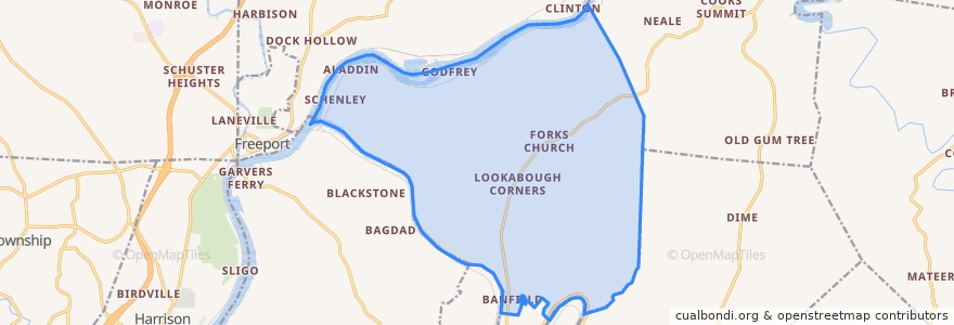 Mapa de ubicacion de Gilpin Township.