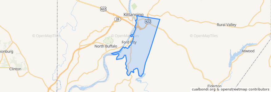 Mapa de ubicacion de Manor Township.