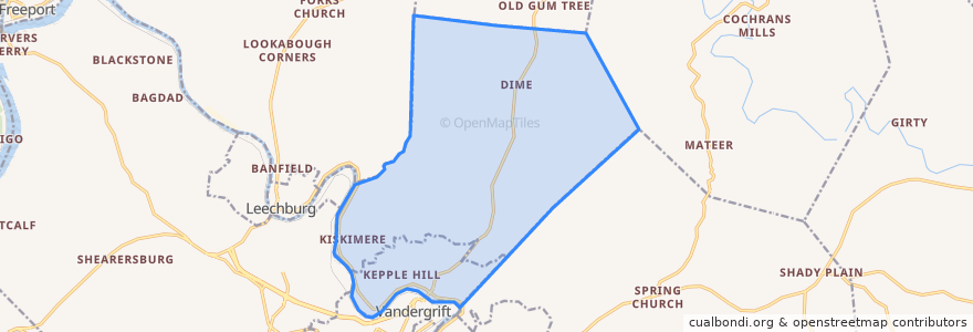 Mapa de ubicacion de Parks Township.