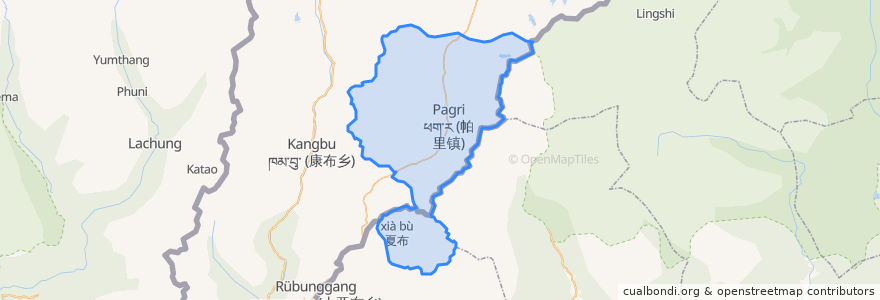 Mapa de ubicacion de 帕里镇.