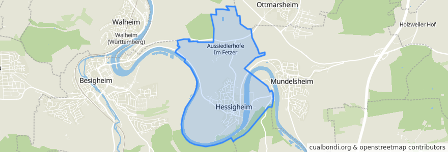 Mapa de ubicacion de Hessigheim.