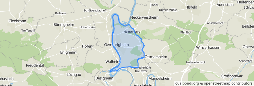 Mapa de ubicacion de Gemmrigheim.