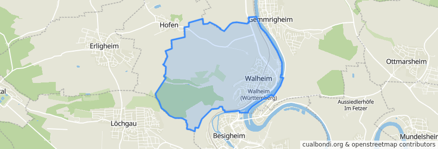 Mapa de ubicacion de Walheim.