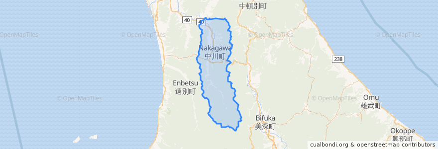 Mapa de ubicacion de 中川町.