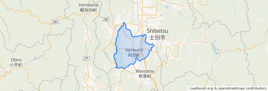 Mapa de ubicacion de 剣淵町.