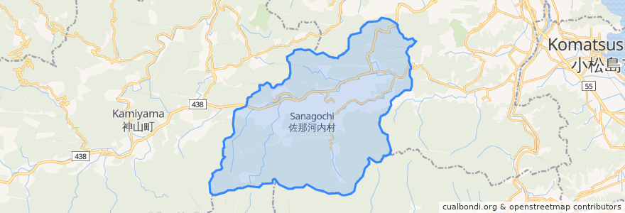 Mapa de ubicacion de 佐那河内村.